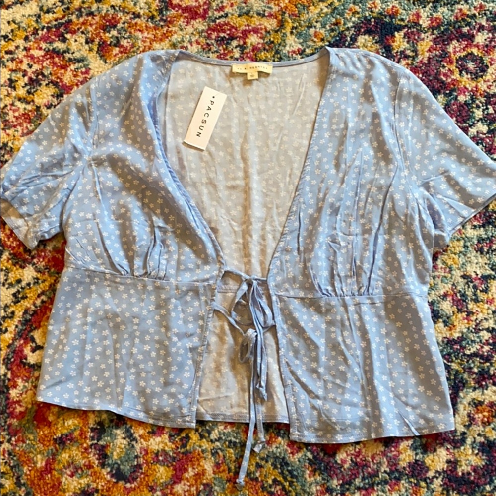 Blue PacSun Tie Top